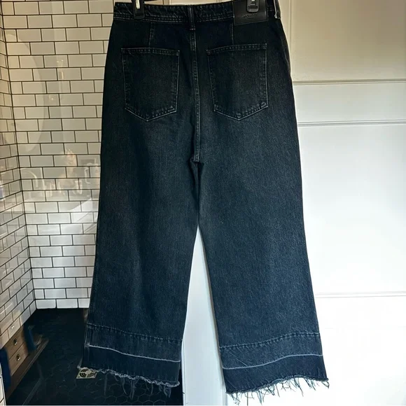 Moussy Elba wide cropped black denim size 28 - Picture 4 of 11